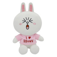 生日礼物LINE FRIENDS布朗熊毛绒玩具娃娃礼物44cm(含耳尖)娃娃布公仔抱枕玩偶3#情侣款可妮兔