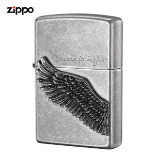 ZIPPO 之宝 打火机黑色礼盒套装 飞的更高-古银 徽章（不含油）