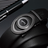 高尔夫GOLF双面头层牛皮男士皮带自动扣皮带男裤带商务休闲腰带礼盒P9BV34945J黑枪色110-125CM