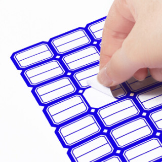 干胶标签贴纸自粘性标贴 24枚/张 60张/包 口取纸学生姓名贴4625蓝色