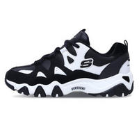 斯凯奇（Skechers）时尚休闲鞋 D'lites绑带情侣款复古拼接熊猫款88888112 黑色 37.5