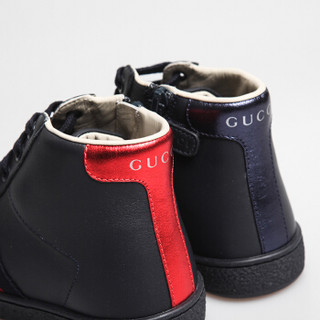 GUCCI 古驰  儿童黑色高帮休闲板鞋 526167 CPWP0 4070  29码