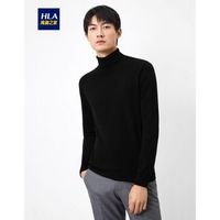 HLA海澜之家羊绒衫男2019冬季新品时尚舒适可翻高领套头衫HNZRJ4R009A黑色(12)165/84A(46) cz