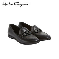 Salvatore Ferragamo 菲拉格慕 经典款女士Gancini系列黑色羊皮革莫卡辛鞋 0715302_1D _ 65