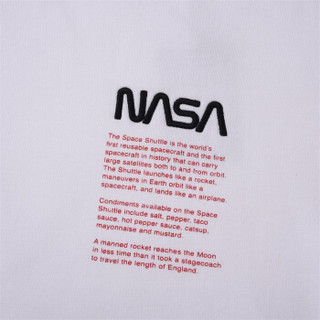 HERON PRESTON 19秋冬新品 NASA系列 男士白色字母印花棉质圆领套头长袖卫衣 HMBA003F198080200188 M码