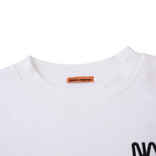 HERON PRESTON 19秋冬新品 NASA系列 男士白色字母印花棉质圆领套头长袖卫衣 HMBA003F198080200188 M码