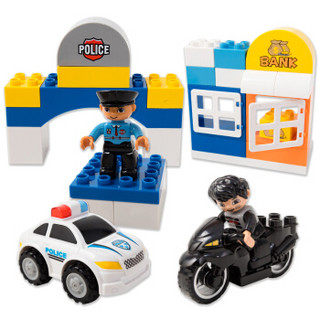 皇室爱婴 儿童玩具积木大颗粒礼盒款 城市警察系列男女小孩早教益智玩具1-3-6岁智力启蒙生日礼物
