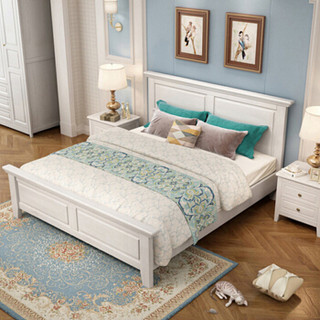 摩高空间新中式实木床1.8米双人床现代简约床主卧床轻奢简美婚床收纳大床
