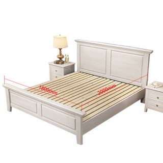 摩高空间新中式实木床1.8米双人床现代简约床主卧床轻奢简美婚床收纳大床