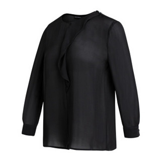 EMPORIO ARMANI 阿玛尼奢侈品19秋冬新款女士丝绸上衣 4NK11T-42306 BLACK-999 40