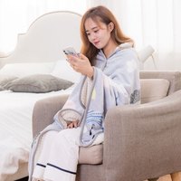 乐扣乐扣（LOCK&LOCK）披肩斗篷毯 法兰绒毯空调毯懒人毯办公室毛毯午睡毯午休被 云朵