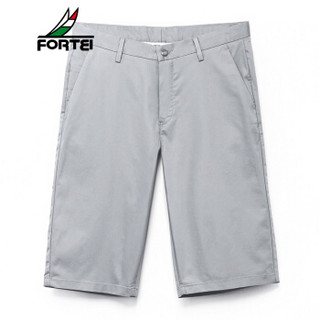 富铤（FORTEI）男士短裤 2020夏季新品商务休闲日常百搭修身薄款纯色五分短裤 38651008 贵族灰 28（二尺一）