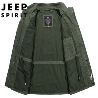 吉普（JEEP）夹克男2019秋冬新品休闲男士上衣立领男装外套XY0038 蓝色 3XL