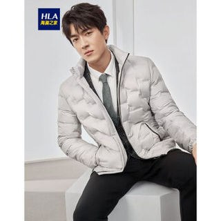 HLA海澜之家羽绒服男2019秋季新品舒适立领轻薄鹅绒服HWRAJ3R058A米白(B3)185/100A(54) cz