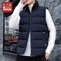 太子龙 TEDELON 马甲男 2019秋冬季新品立领修身保暖背心坎肩无袖时尚休闲马夹上衣 HXTX-3672 蓝色 XL