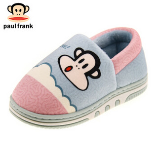 PaulFrank 大嘴猴儿童棉拖鞋 大童男童女童保暖包跟棉鞋 PF760K 浅兰 190(内长17.5cm)