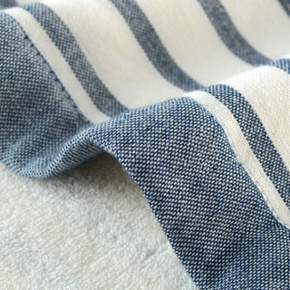 亚光 毛巾 纯棉色织纱布枕巾2条装 透气舒适色织良品 蓝色 50*80cm/150克/*2条
