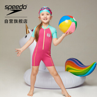 速比涛 Speedo 儿童泳衣 海洋Q队 习泳玩水 柔软抗氯 安全 婴幼儿 防晒 泳衣 877090B433 粉/蓝色 6YRS