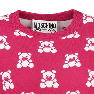 MOSCHINO 莫斯奇诺 粉红圆领小熊套头长袖毛衣 E V 0908 5501 1219 L  女款