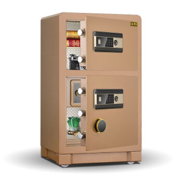 商品黑石保险柜高80cm双门全钢防盗大型办公家用保险箱指纹密码保险柜