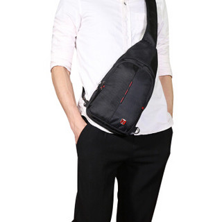 SWISSGEAR胸包 男士商务单肩斜挎包休闲男小包9.7英寸iPad 时尚防泼水运动包定制款SA-9393IIImini黑色