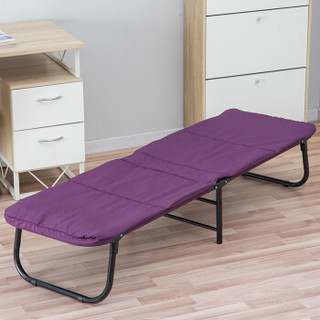 欧润哲 折叠床 帆布陪护床办公室单人午睡床便携床 轻便款 170厘米 紫色+床垫套装
