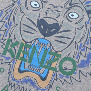 KENZO 高田贤三 19秋冬新品 男士灰色棉质虎头图案短袖T恤 F96 5TS050 4YA 94 S码