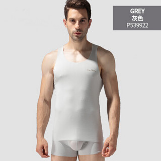 法国皮尔卡丹男士无袖背心莫代尔自由裁修身夏季男薄无痕圆领汗背心 灰色 XL