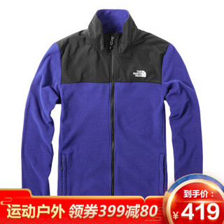 北面抓绒衣男 TheNorthFace 户外19秋冬新品舒适保暖透气拼接内胆 3VTA N8E/蓝色 XXL/185