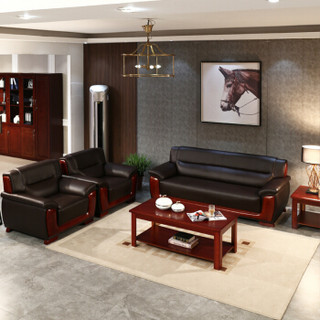欧宝美办公沙发商务接待沙发现代创意型皮艺沙发会客洽谈沙发3+1+1