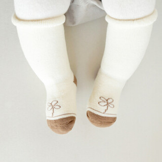 馨颂婴儿毛圈地板袜三双装秋冬防滑新生儿中筒袜宝宝家居袜子套装 白色+灰色+粉色 (L)(1-3岁)