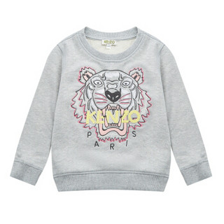 KENZO KIDS 高田贤三 奢侈品童装 19秋冬新款 女童灰色棉质虎头卫衣 KP15178 25P 12A/12岁/152cm