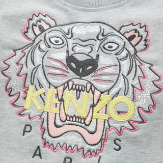 KENZO KIDS 高田贤三 奢侈品童装 19秋冬新款 女童灰色棉质虎头卫衣 KP15178 25P 12A/12岁/152cm