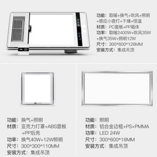 雷士（NVC）轻触数显双电机雷达感应智能恒温风暖浴霸适用集成吊顶LED照明卫生间浴室暖风机厨卫清新套餐