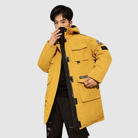 俞兆林羽绒服男连帽宽松多口袋休闲男士工装羽绒外套2019冬YMYR1910319黄色XL