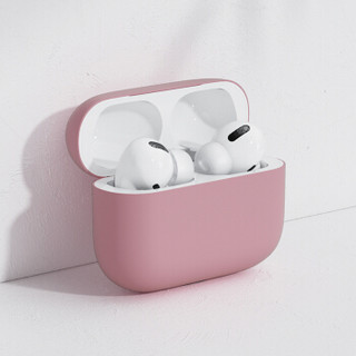 邦克仕(Benks)AirPods Pro保护套 AirPods3代苹果无线蓝牙耳机防滑套 防尘防摔超薄收纳盒液态硅胶套 粉色