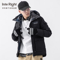 INTERIGHT 棉衣男2019冬季新款短款棉服男士加厚连帽保暖上衣休闲纯色青年棉袄男装外套 WSL-1072 黑色 XL