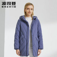 波司登女羽绒服中长款2019冬季新款中老年妈妈装外套 暗灰蓝5328 B90141002B