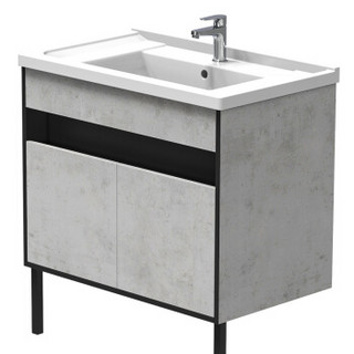 恒洁（HEGII）浴室柜简约北欧 生态实木主柜镜柜洗手盆柜组合BK6030-080