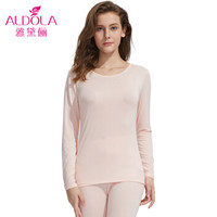 雅黛俪保暖内衣男女士薄款亲肤舒适秋衣秋裤情侣款性感保暖套装DYL81610 女款 浅杏 XXL
