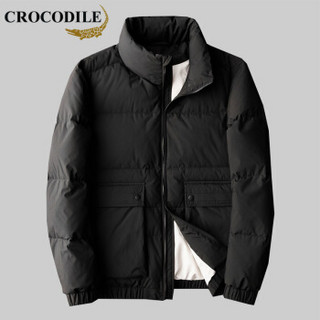 鳄鱼恤（CROCODILE）羽绒服 男士2019冬季时尚潮流百搭休闲修身羽绒服 D227-890086 黑色 4XL