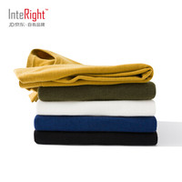 INTERIGHT男士圆领修身套头毛衫多色水洗长袖针织衫MSA9721MI 黑色 M