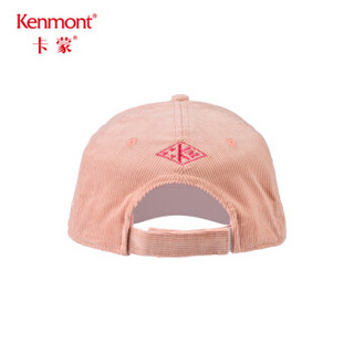 卡蒙 Kenmont km-5063 灯芯绒保暖帽子女韩版潮粉色鸭舌帽显脸小秋冬字母棒球帽刺绣 雾粉色 57cm