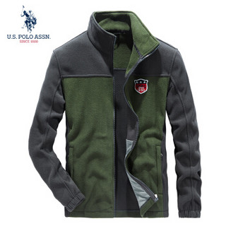 U.S. POLO ASSN. 夹克男2019秋冬新款男士外套风衣休闲韩版运动棒球服男装上衣茄克 6194111028 军绿 M