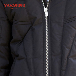鸭鸭（YAYA）羽绒服男中长款带毛领韩版时尚连帽羽绒服  A-56137 黑色 170