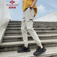 俞兆林（YUZHAOLIN）休闲裤 男士潮流工装裤运动束脚九分休闲裤119浅灰色XL