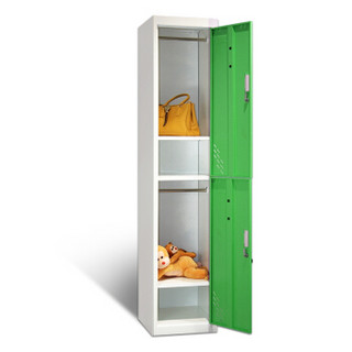 洛来宝 彩色更衣柜 健身房浴室柜员工带锁储物铁皮柜子 单二门白框绿色