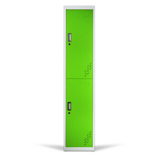 洛来宝 彩色更衣柜 健身房浴室柜员工带锁储物铁皮柜子 单二门白框绿色