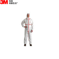 3M 4565 白色带帽红色胶条连体防护服XXL 1件（25件起购）