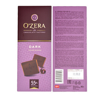 俄罗斯进口 KDV 奥泽拉黑巧克力可可脂（可可≥55%）90g